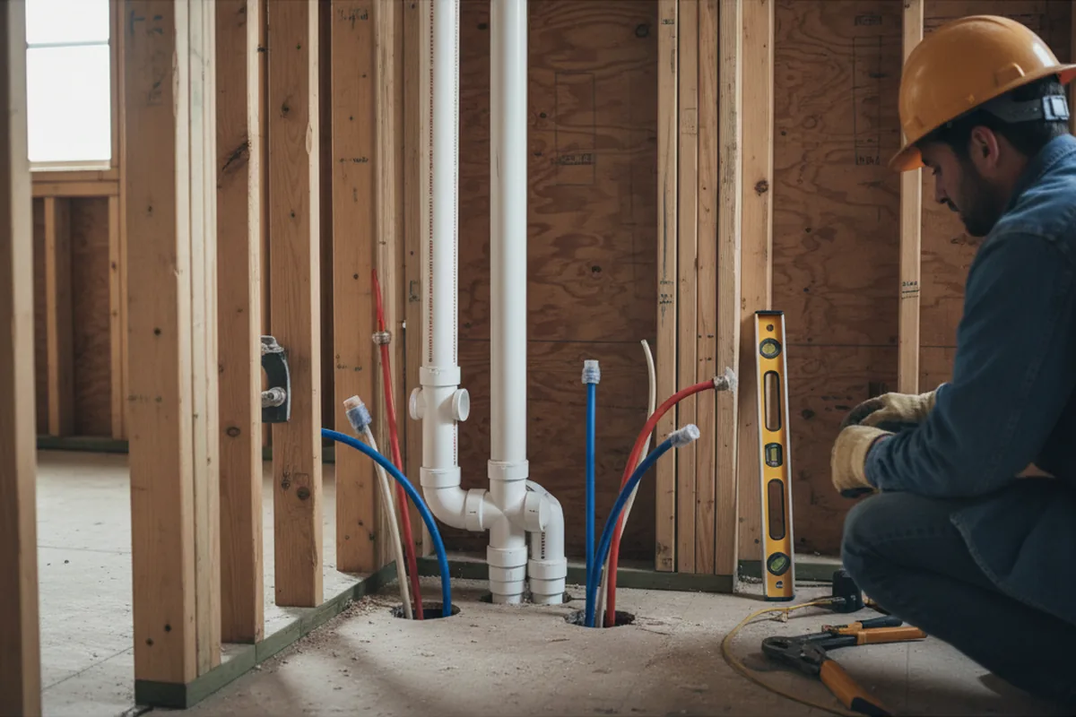 Drain and supply rough-in during Garbage Disposal Repair in Clarksburg